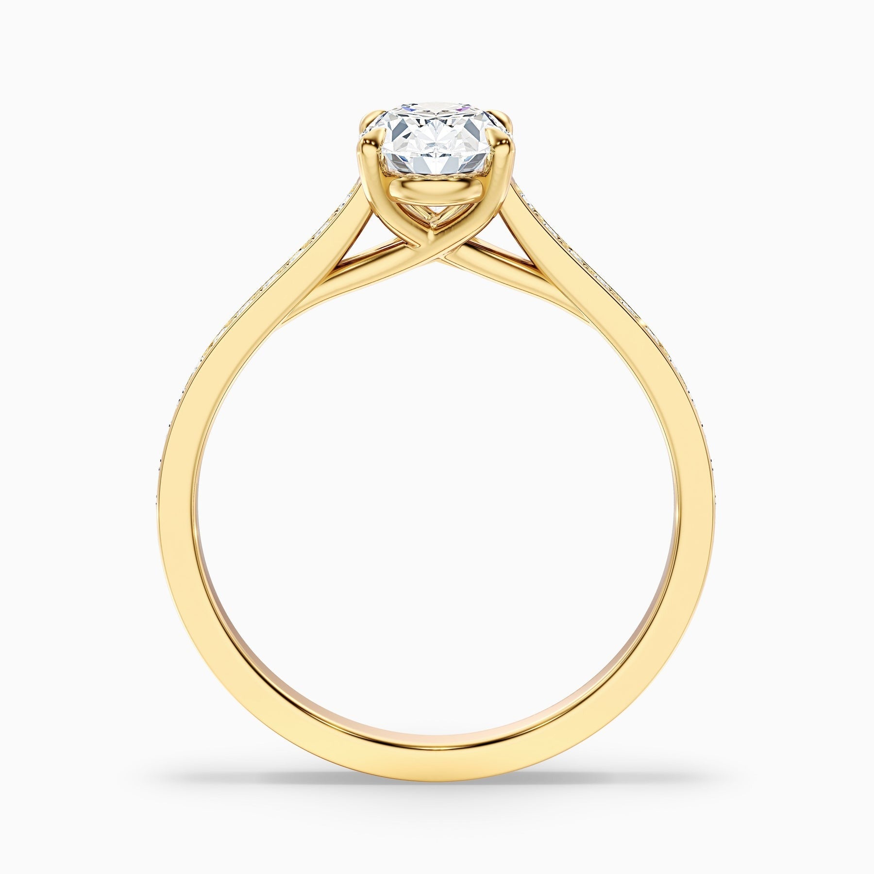 Aurelia Oval Cut Side Stone Pave Lab Grown Engagement Ring